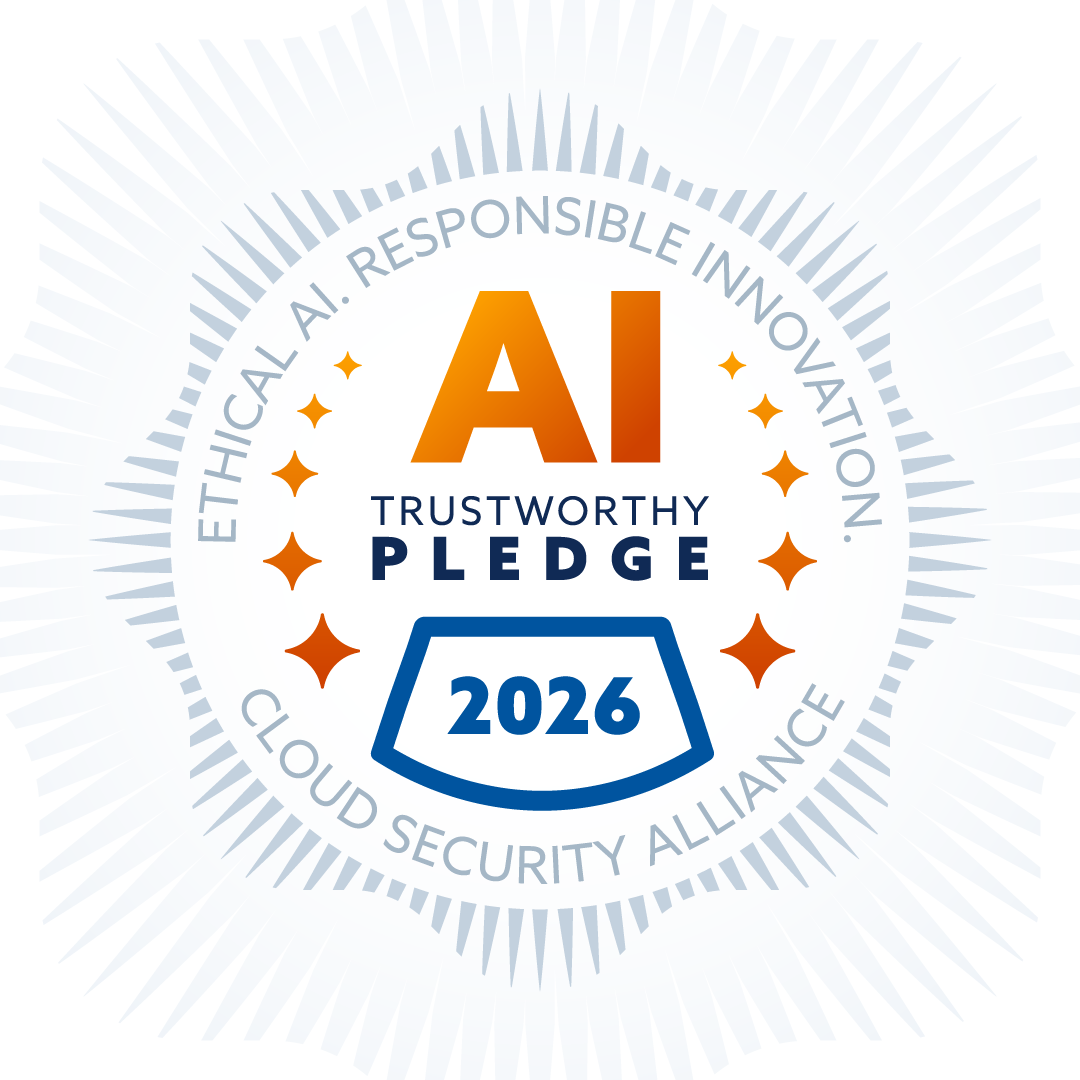 Cloud Security Alliance AI Trustworthy Pledge 2026 signatory badge